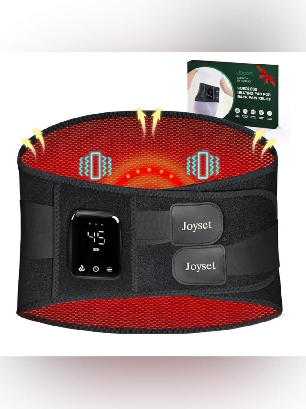 Cordless Heating Pad for Back Pain Relief,47-60" Lower Back Massager